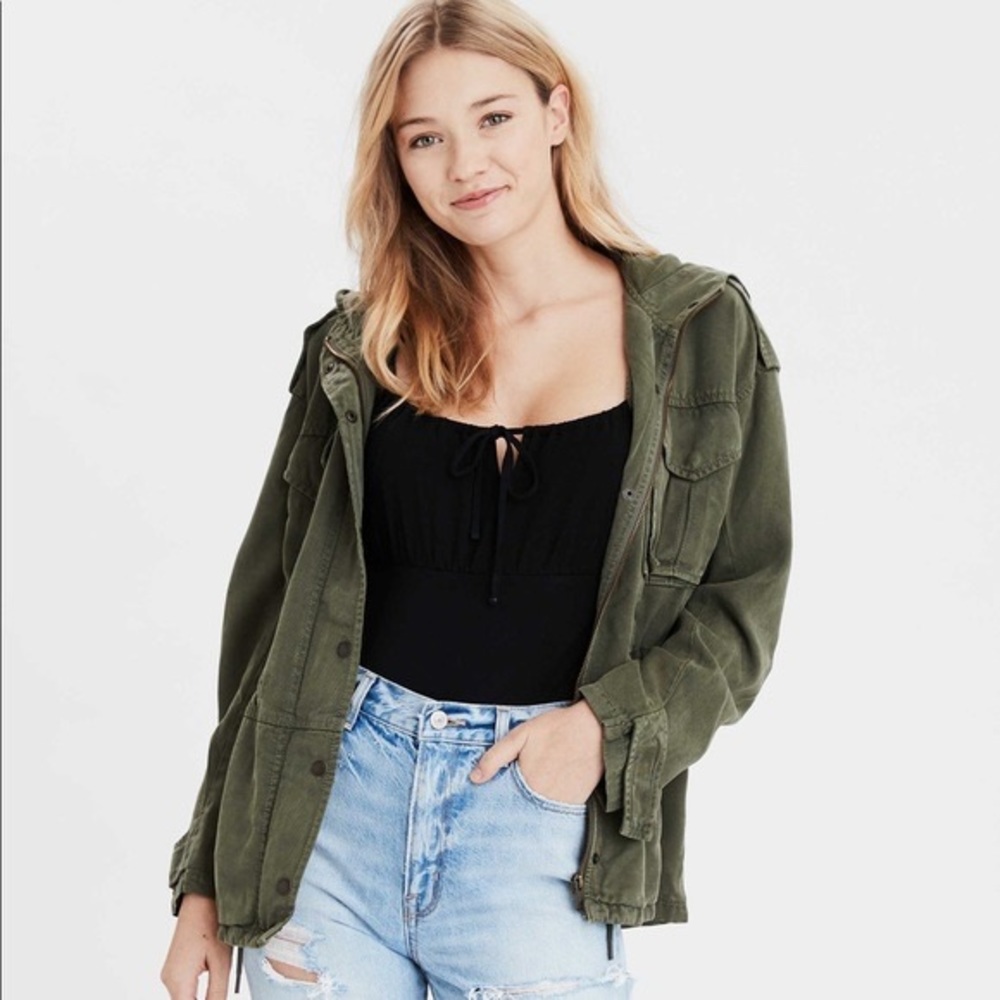 American Eagle Hooded Military Jacket XXS
